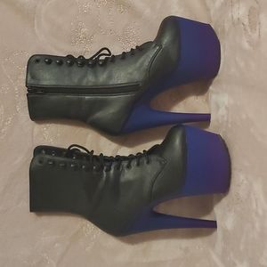 New Pleaser Adore Platform Lace-up Ankle Boots